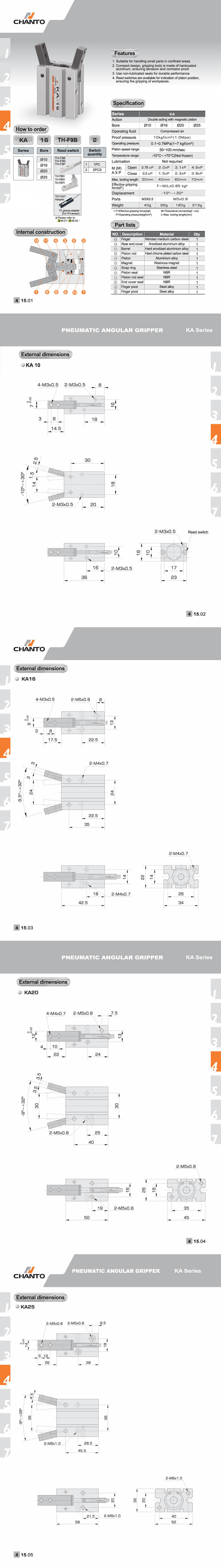 KA Pneumatic Angular Gripper